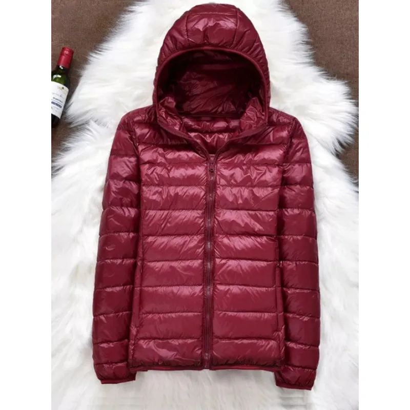 Women Ultralight Thin Down Hooded Jackets