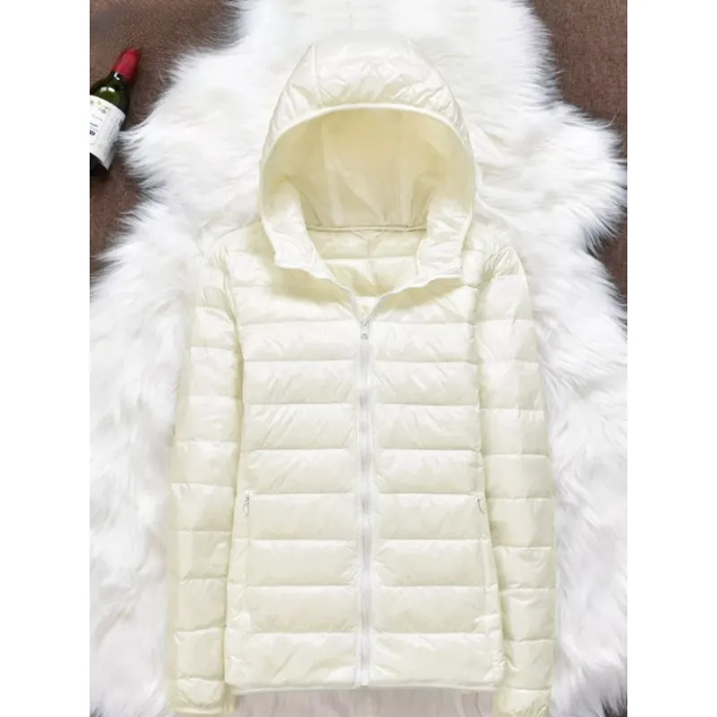 Women Ultralight Thin Down Hooded Jackets
