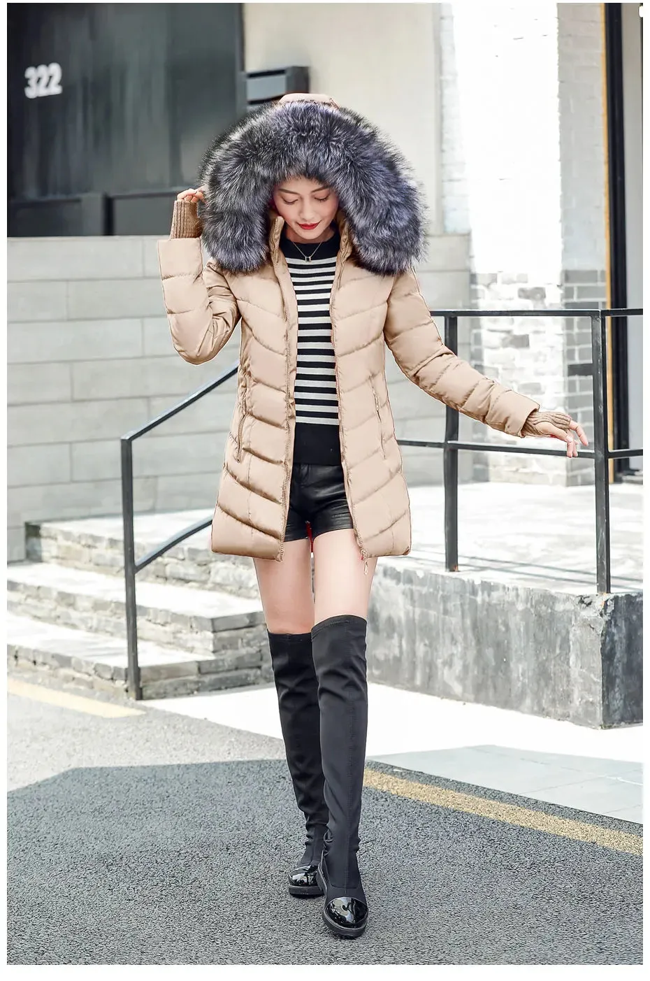 Women Winter Jacket Cotton Padded Warm Thicken Ladies Coat Long Coats