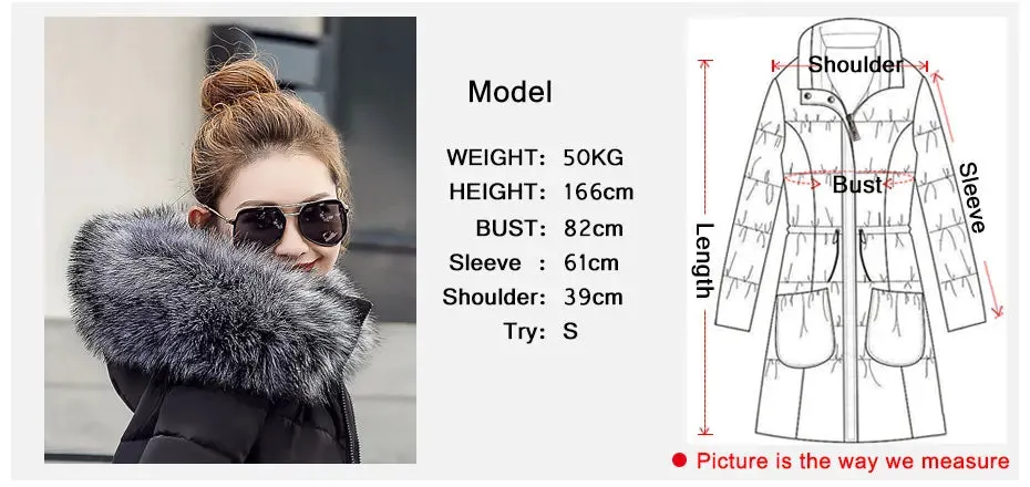 Women Winter Jacket Cotton Padded Warm Thicken Ladies Coat Long Coats