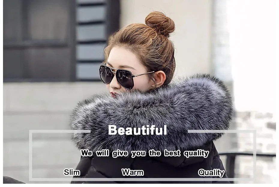 Women Winter Jacket Cotton Padded Warm Thicken Ladies Coat Long Coats